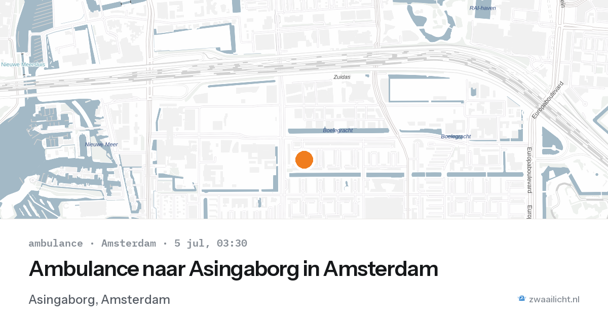 Ambulance naar Asingaborg in Amsterdam — 5 jul 2026