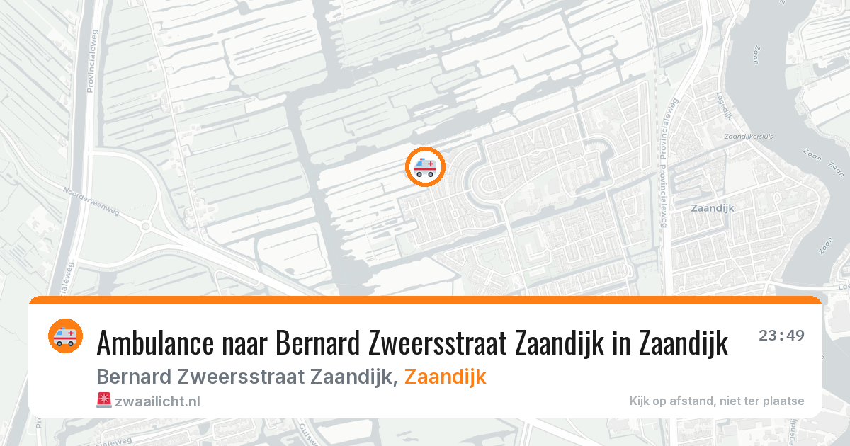 Ambulance naar Bernard Zweersstraat Zaandijk in Zaandijk — 10 aug 2026