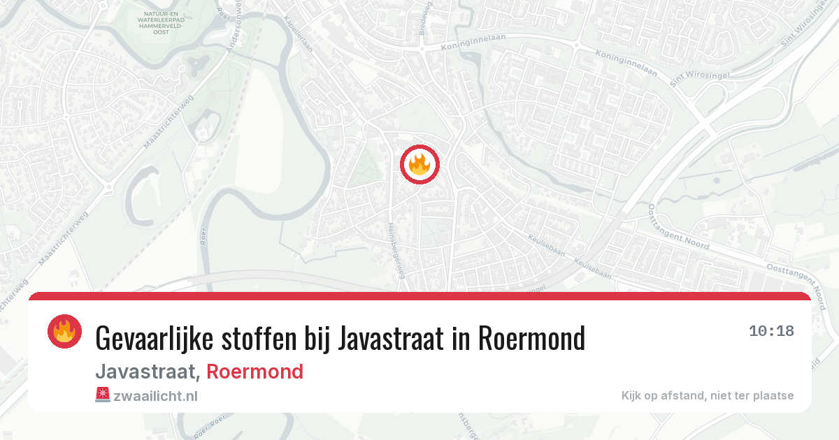 Gevaarlijke stoffen bij Javastraat in Roermond — 11 mei 2026