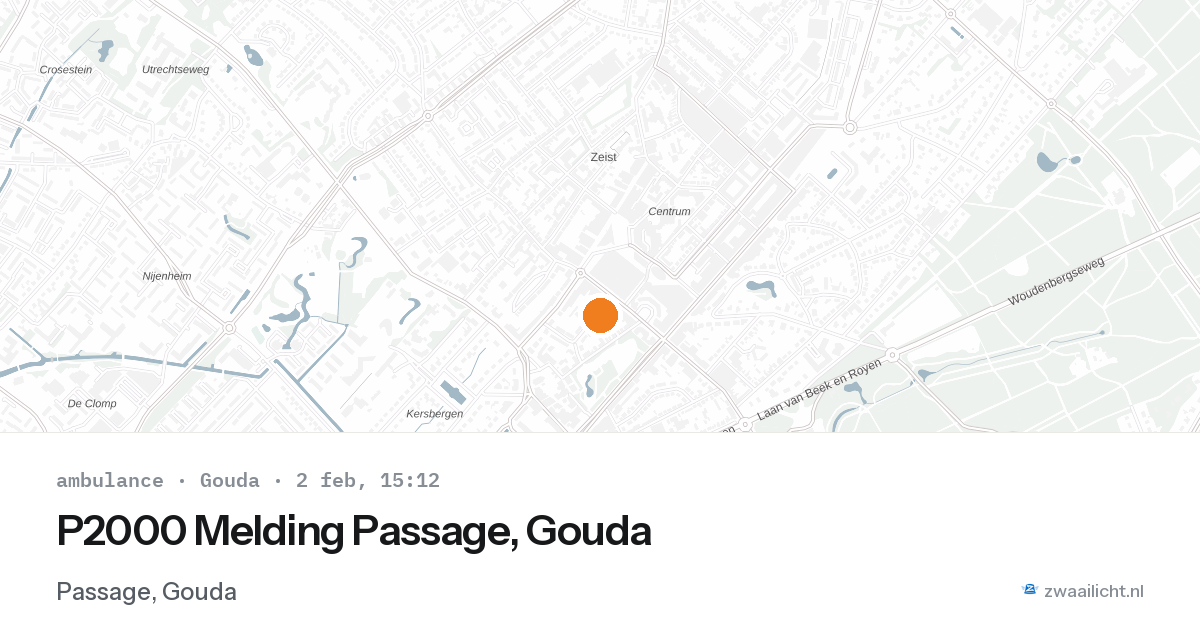 P2000 Melding Passage, Gouda — 2 feb 2026