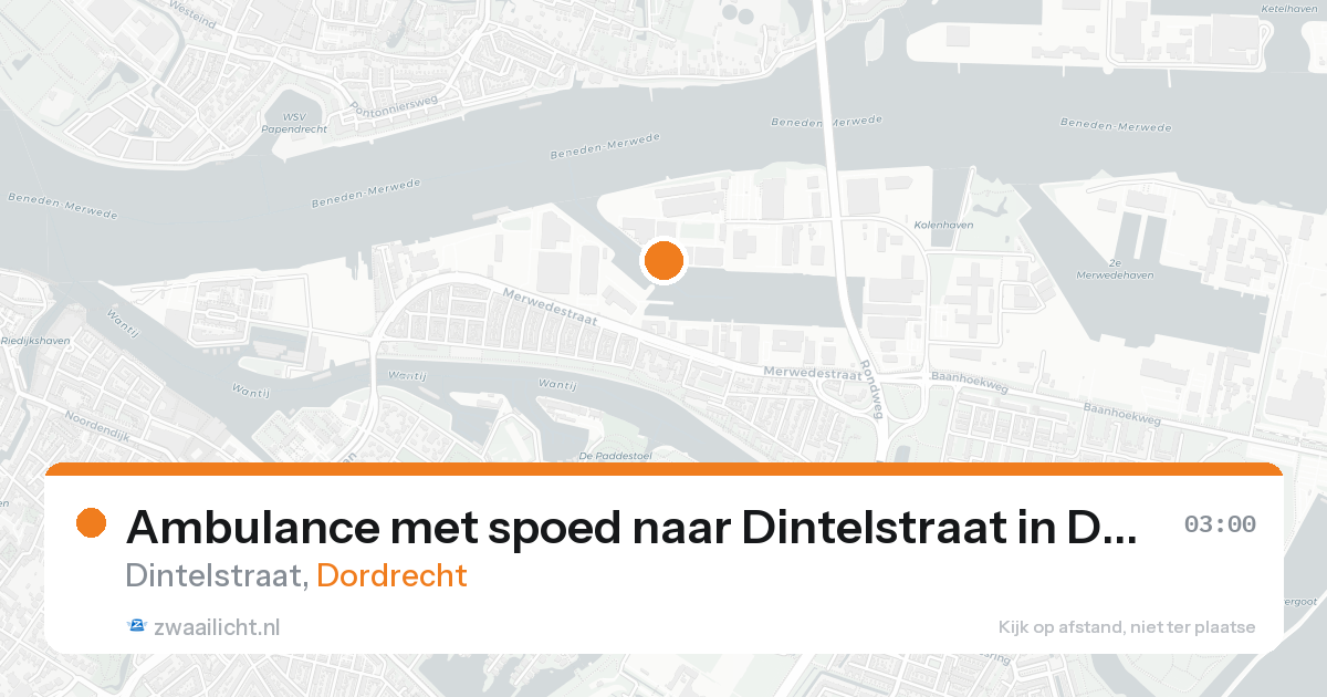 Ambulance met spoed naar Dintelstraat in Dordrecht — 16 aug 2026