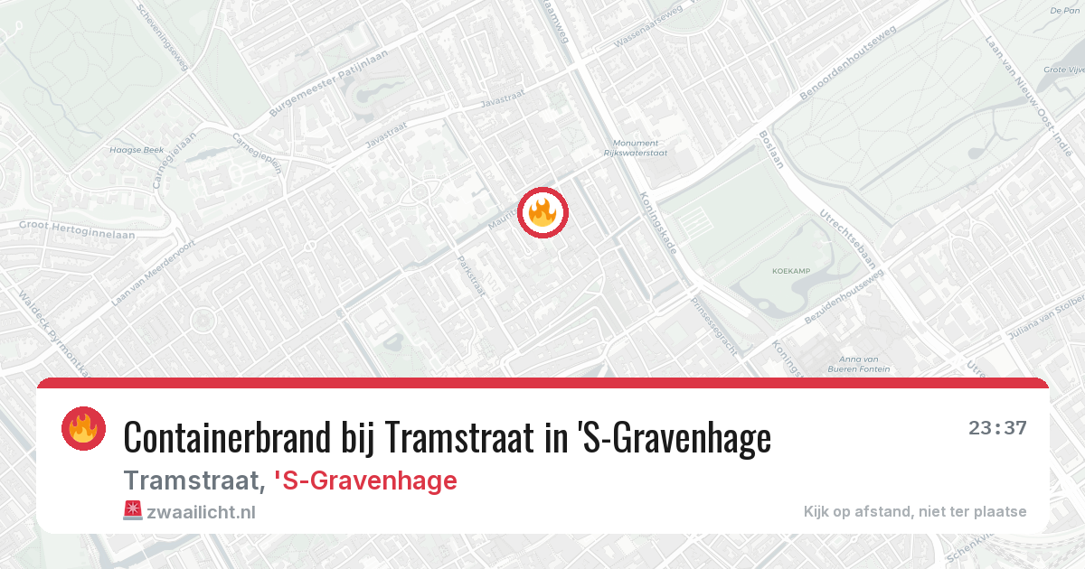 Containerbrand bij Tramstraat in 'S-Gravenhage — 23 mrt 2026