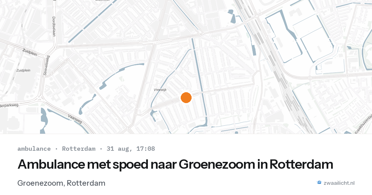 Ambulance met spoed naar Groenezoom in Rotterdam — 31 aug 2026