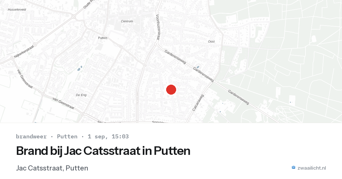Brand bij Jac Catsstraat in Putten — 1 sep 2026