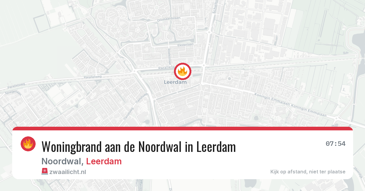 Woningbrand aan de Noordwal in Leerdam — 11 mrt 2026