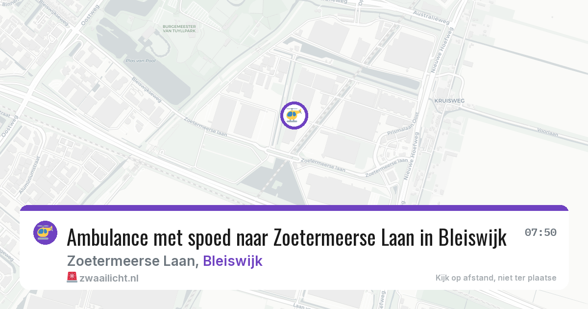 Ambulance met spoed naar Zoetermeerse Laan in Bleiswijk — 11 aug 2026