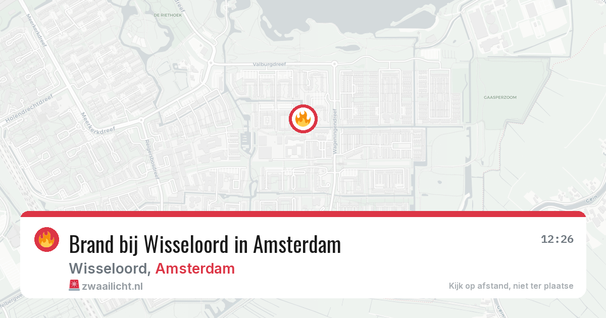 Brand bij Wisseloord in Amsterdam — 24 mei 2026