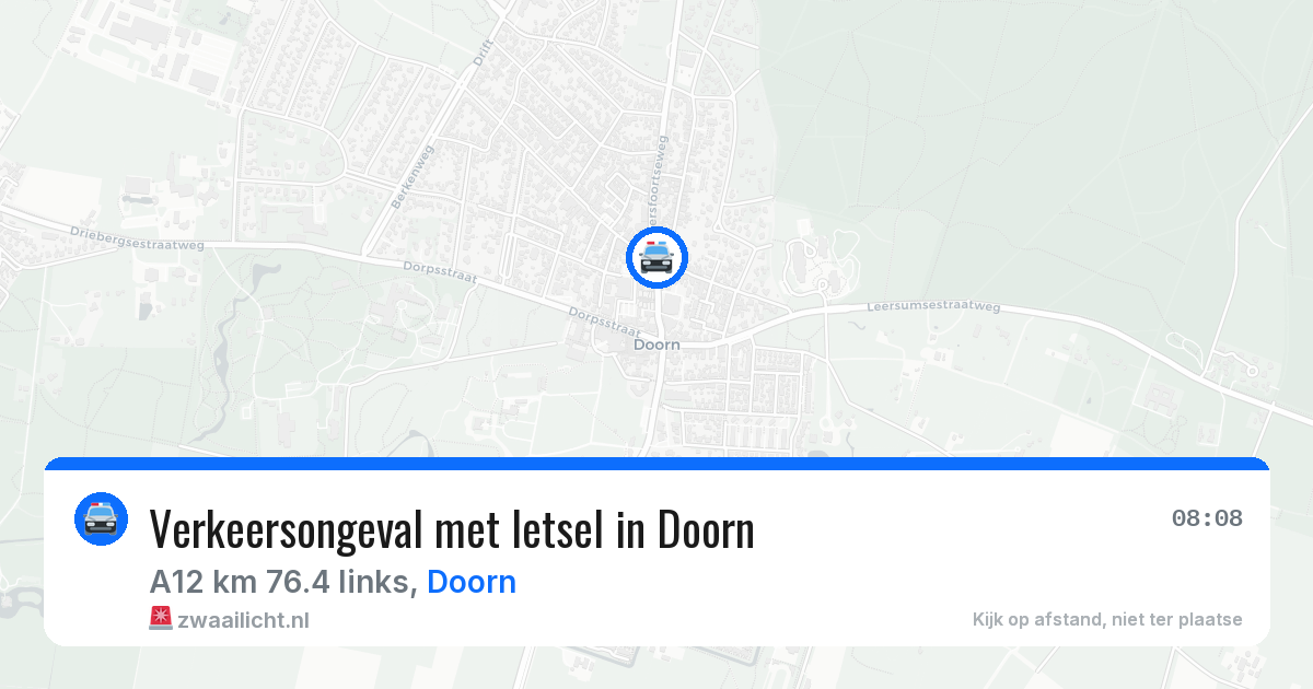 Verkeersongeval met letsel in Doorn — 8 apr 2026