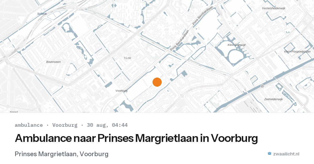 Ambulance naar Prinses Margrietlaan in Voorburg — 30 aug 2026