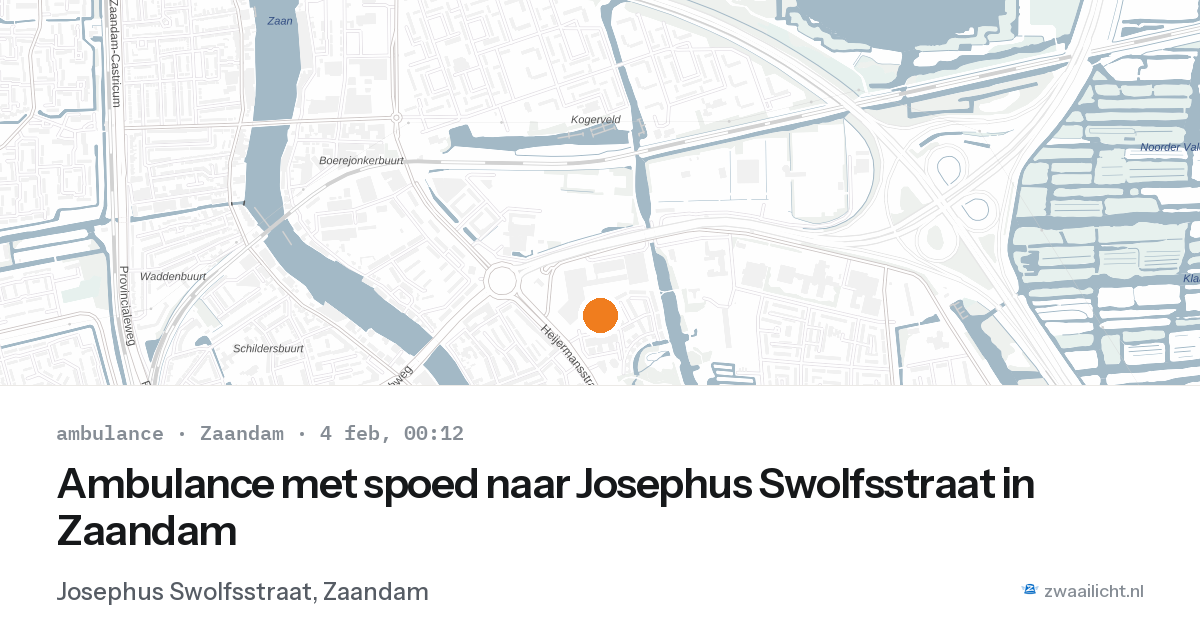 Ambulance met spoed naar Josephus Swolfsstraat in Zaandam — 3 feb 2026