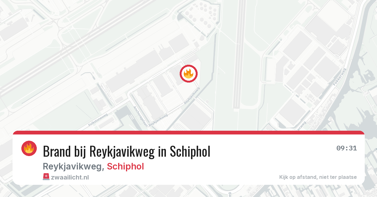 Brand bij Reykjavikweg in Schiphol — 13 jul 2026
