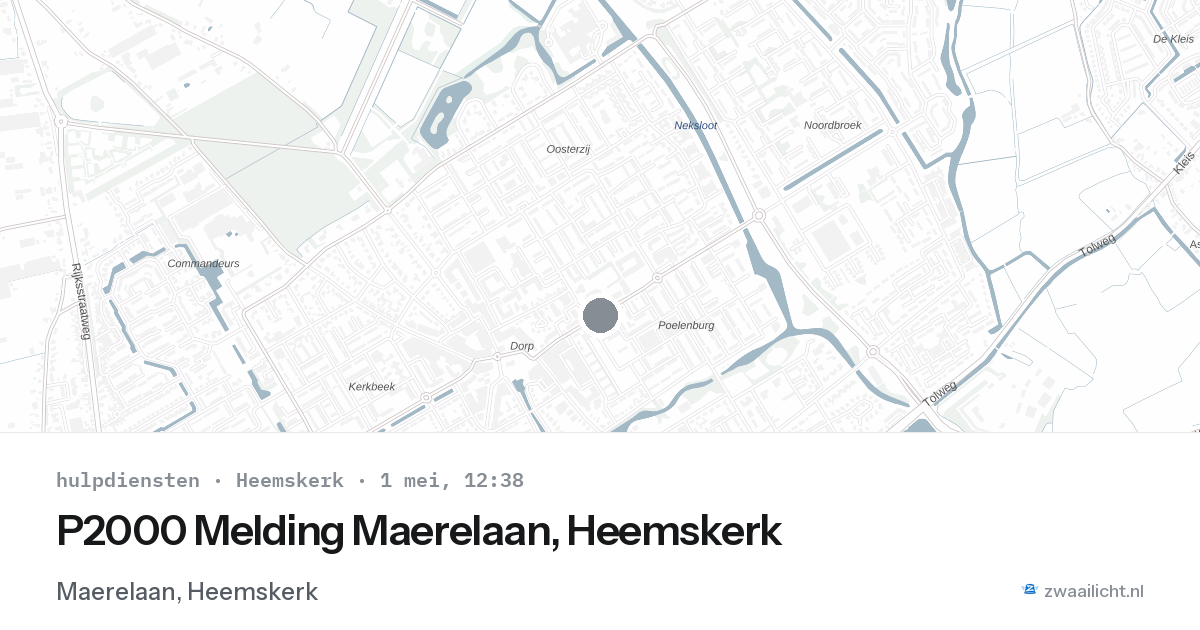 P2000 Melding Maerelaan, Heemskerk — 1 mei 2026