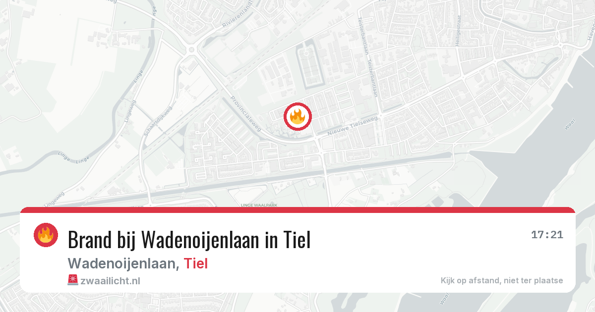 Brand bij Wadenoijenlaan in Tiel — 10 aug 2026