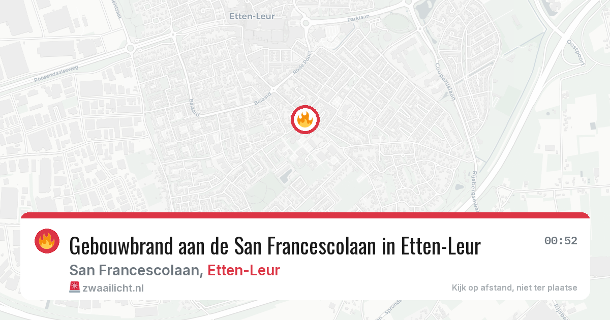 Gebouwbrand aan de San Francescolaan in Etten-Leur — 17 mrt 2026