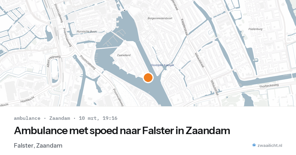 Ambulance met spoed naar Falster in Zaandam — 10 mrt 2026