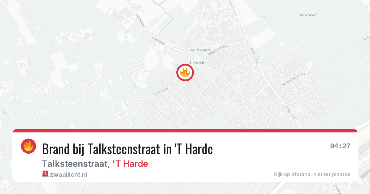 Brand bij Talksteenstraat in 'T Harde — 15 mei 2026