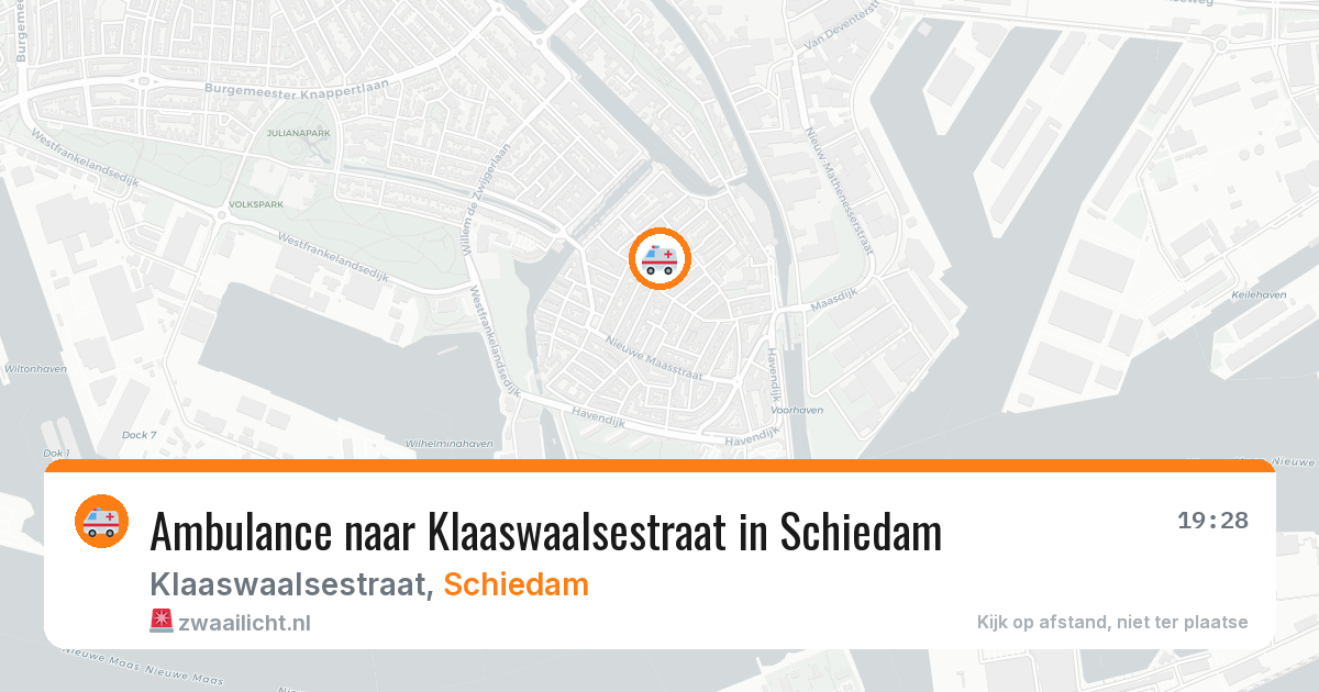 Ambulance naar Klaaswaalsestraat in Schiedam — 10 aug 2026