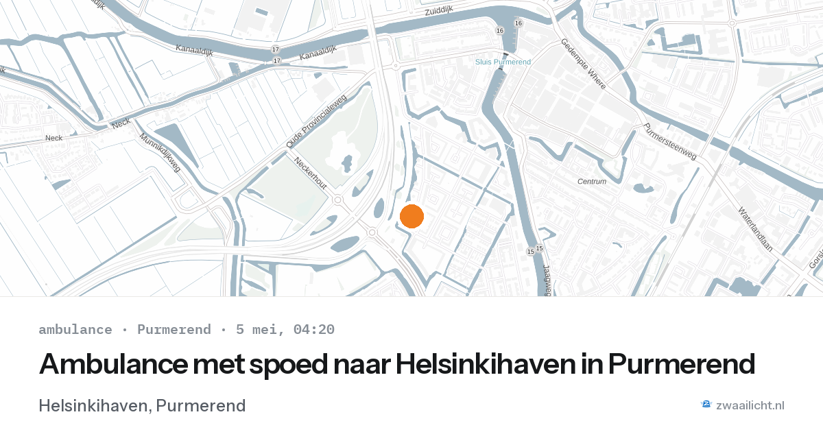 Ambulance met spoed naar Helsinkihaven in Purmerend — 5 mei 2026