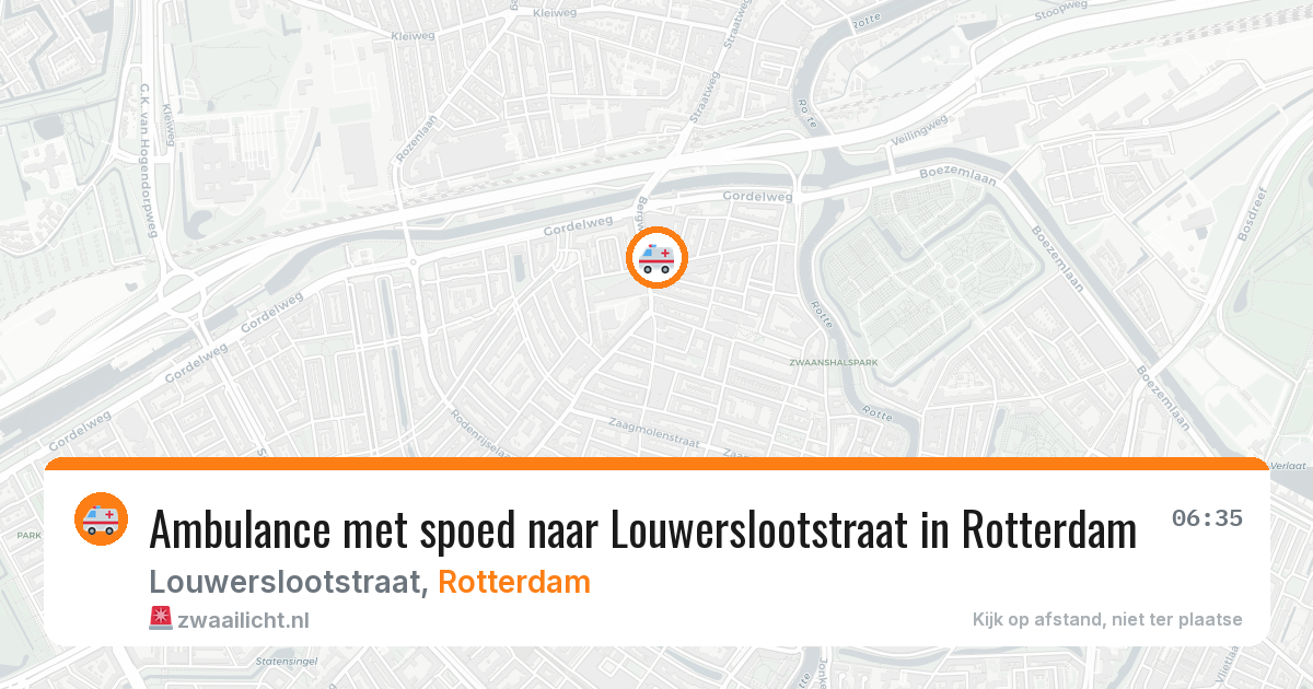 Ambulance met spoed naar Louwerslootstraat in Rotterdam — 12 aug 2026
