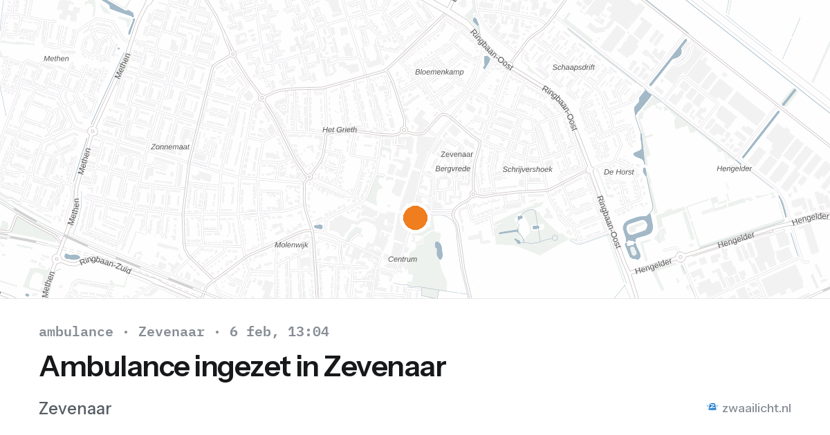 Ambulance ingezet in Zevenaar — 6 feb 2026