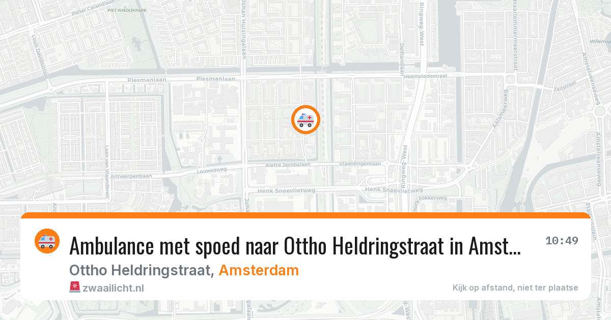 Ambulance met spoed naar Ottho Heldringstraat in Amsterdam — 27 jun 2026