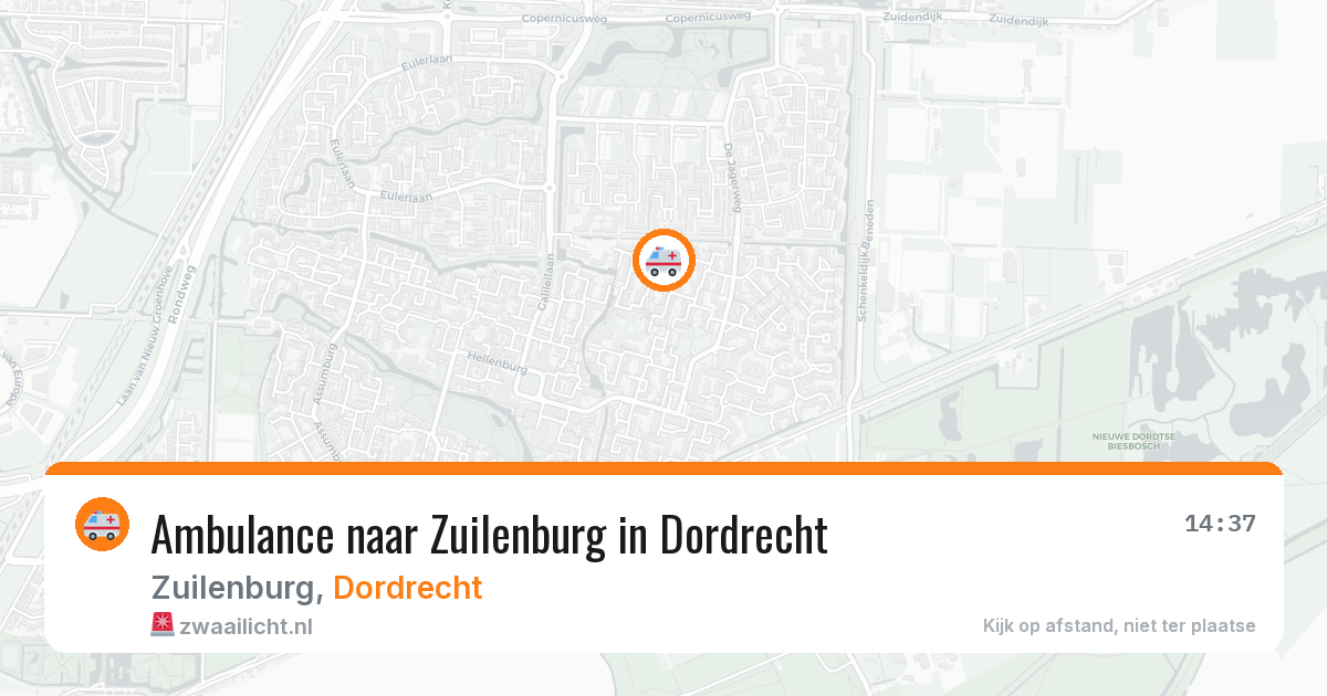Ambulance naar Zuilenburg in Dordrecht — 19 mei 2026