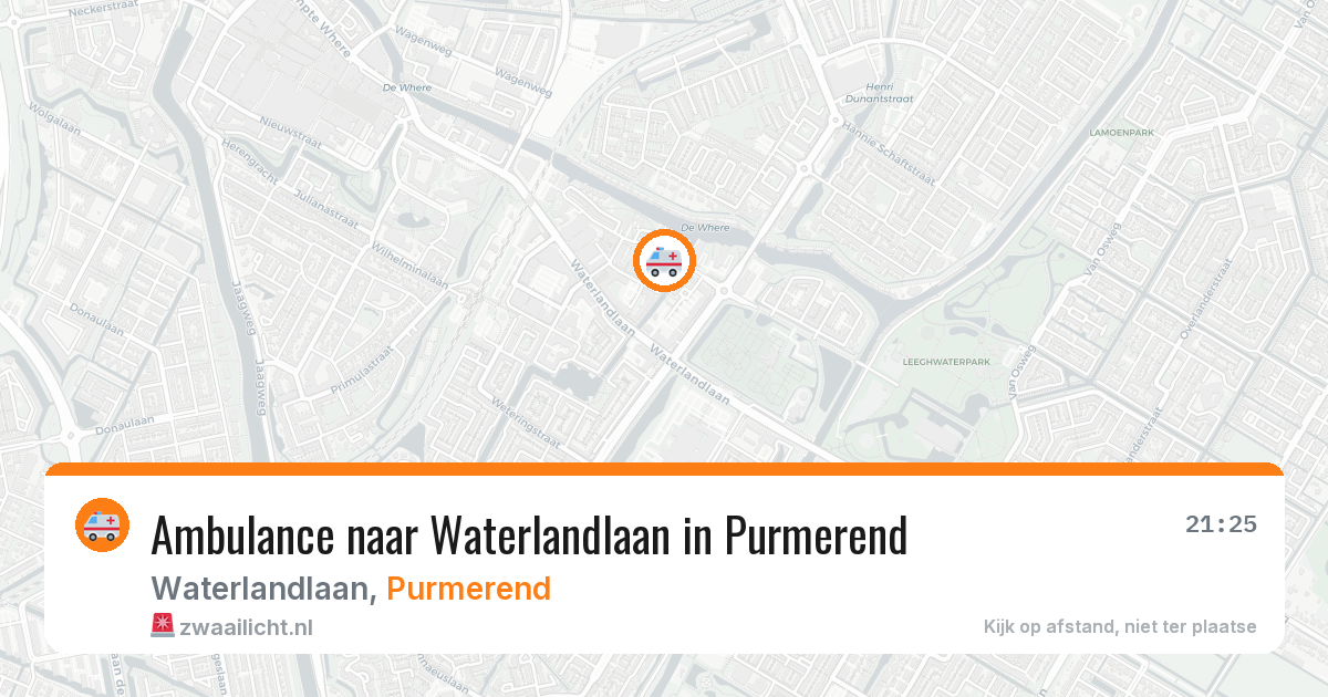 Ambulance naar Waterlandlaan in Purmerend — 11 aug 2026