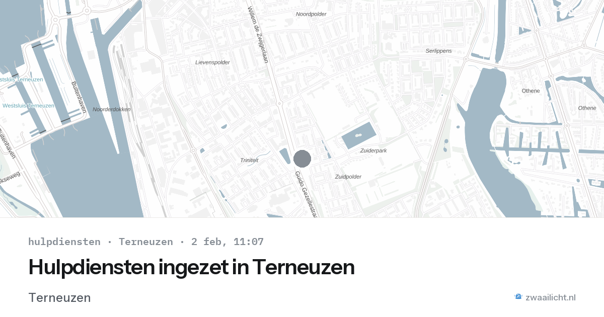 Hulpdiensten ingezet in Terneuzen — 2 feb 2026 | 🚨 Zwaailicht.nl