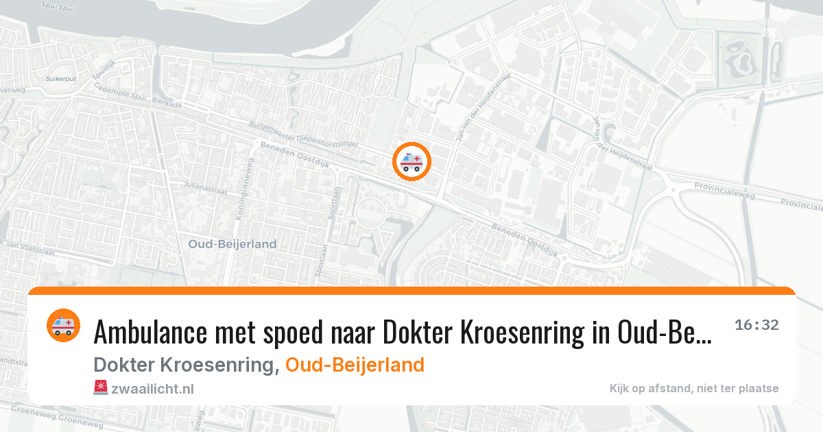 Ambulance met spoed naar Dokter Kroesenring in Oud-Beijerland — 11 apr 2026