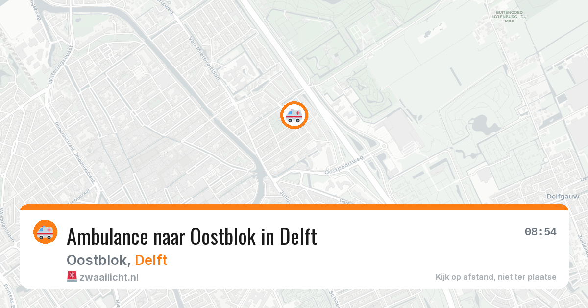 Ambulance naar Oostblok in Delft — 20 mrt 2026