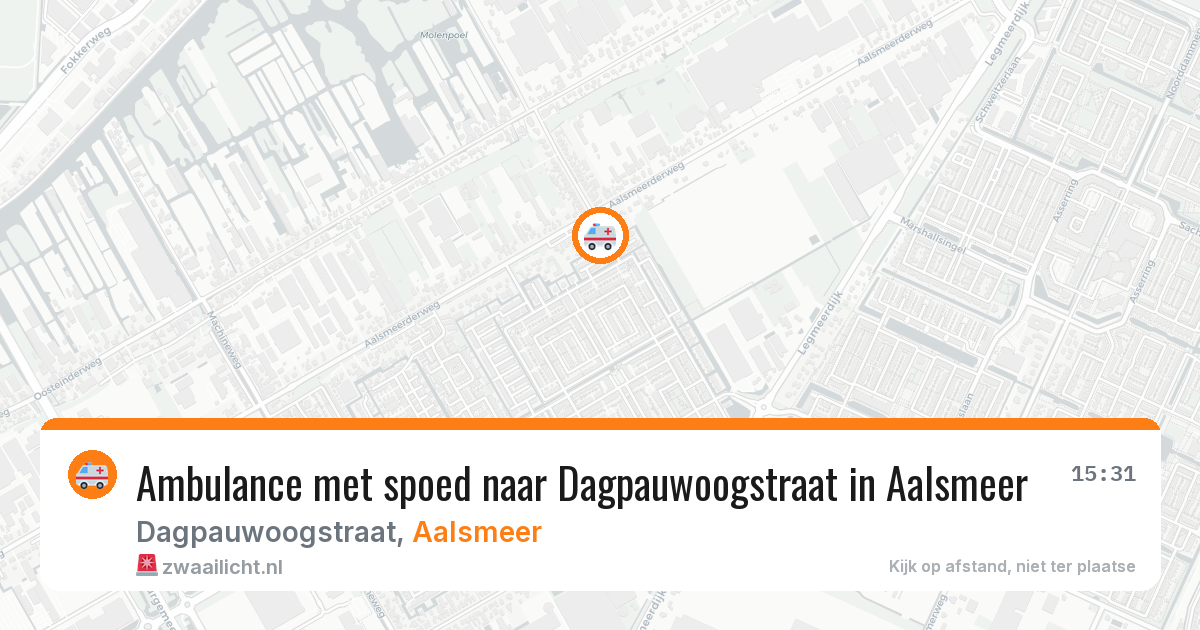 Ambulance met spoed naar Dagpauwoogstraat in Aalsmeer — 7 mei 2026