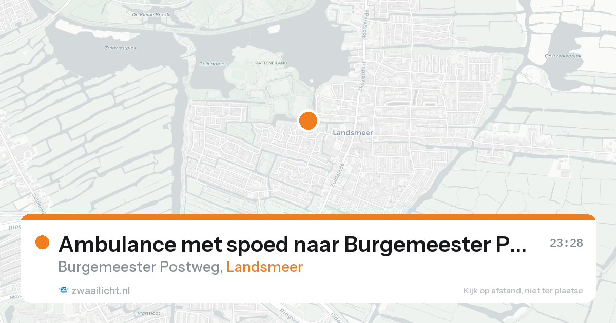 Ambulance met spoed naar Burgemeester Postweg in Landsmeer — 16 aug 2026