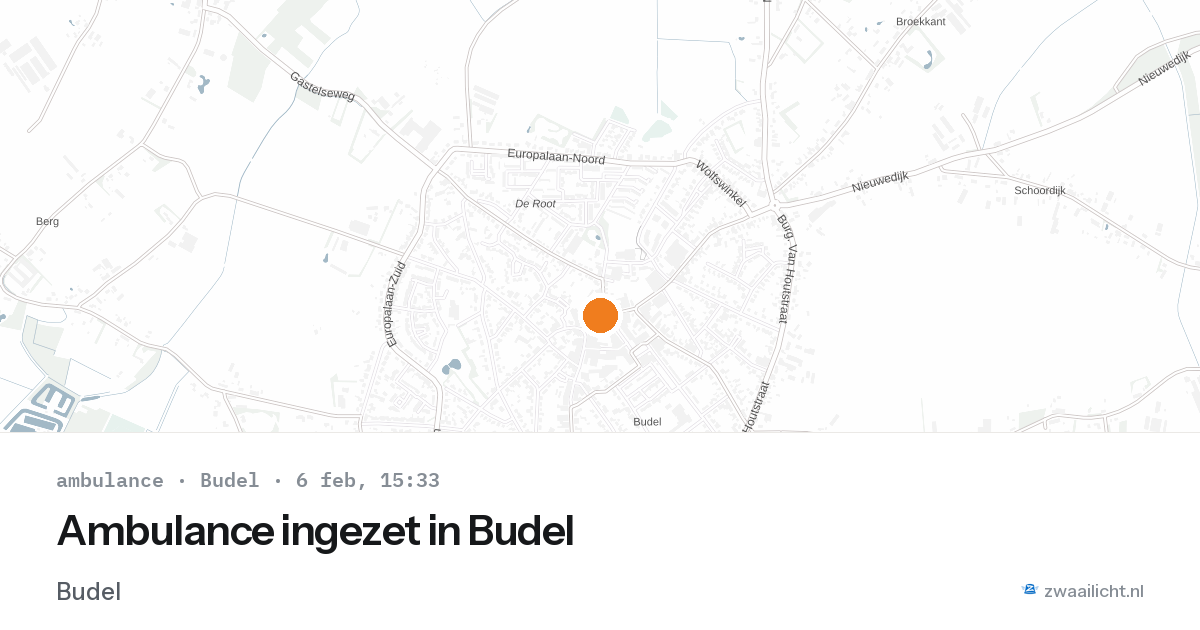 Ambulance ingezet in Budel — 6 feb 2026