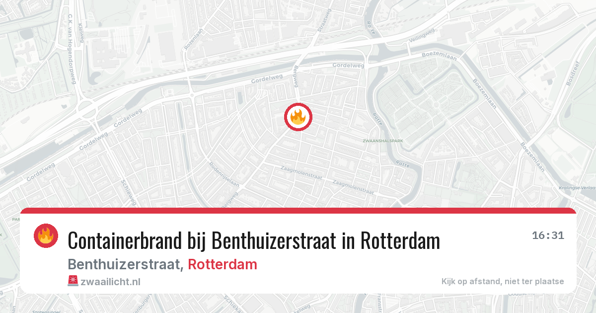 Containerbrand bij Benthuizerstraat in Rotterdam — 27 apr 2026