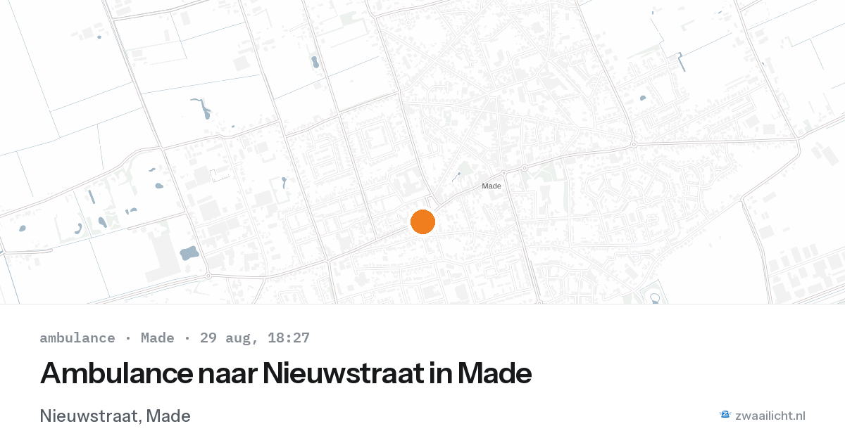 Ambulance naar Nieuwstraat in Made — 29 aug 2026
