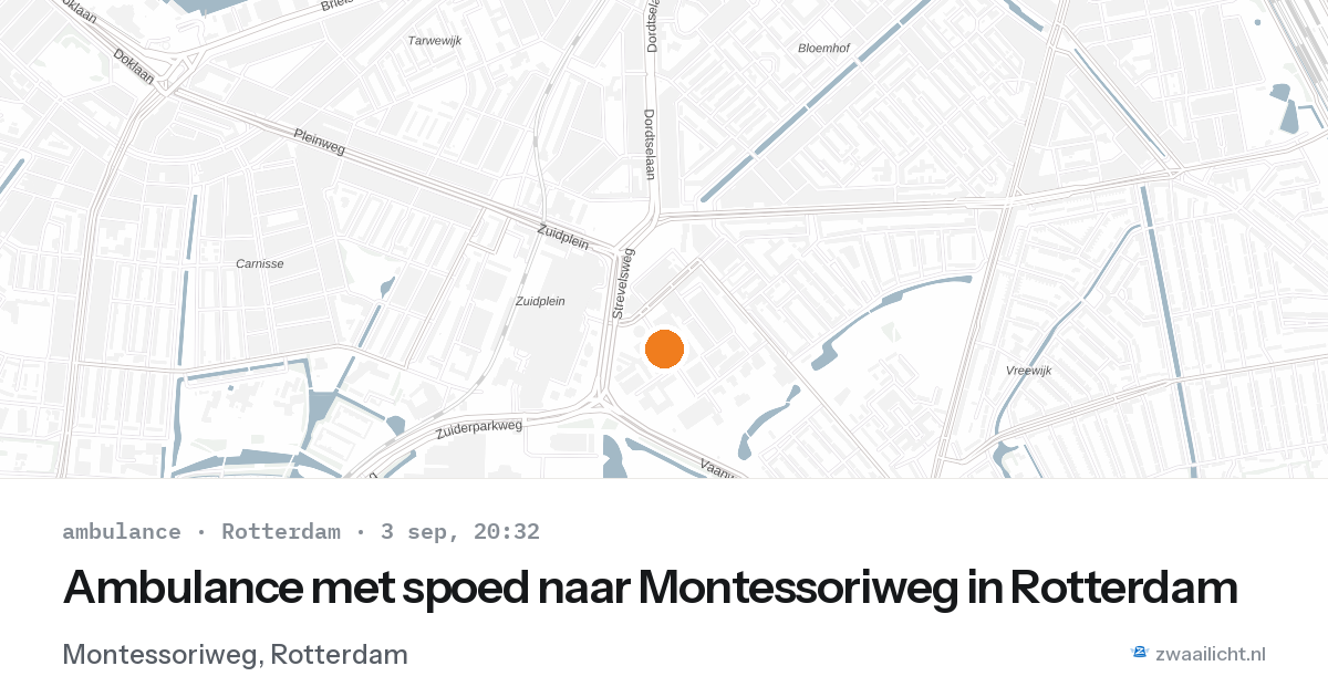 Ambulance met spoed naar Montessoriweg in Rotterdam — 3 sep 2026