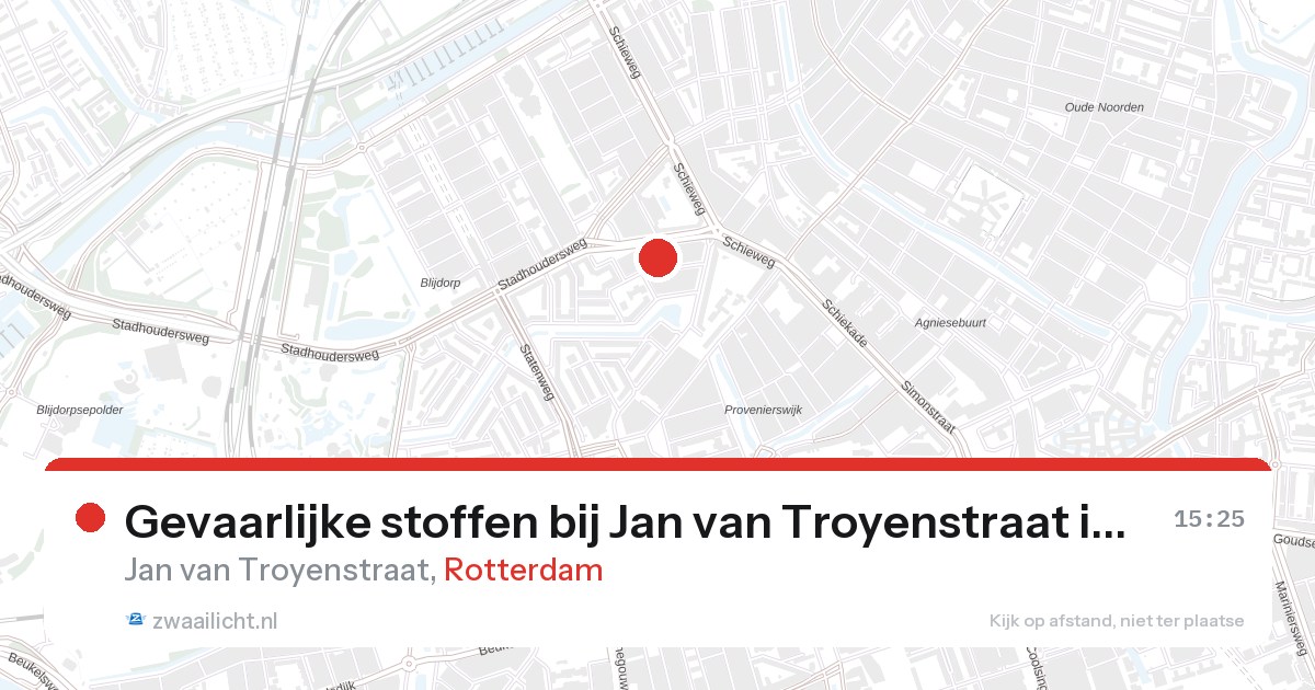 Gevaarlijke stoffen bij Jan van Troyenstraat in Rotterdam — 27 aug 2026