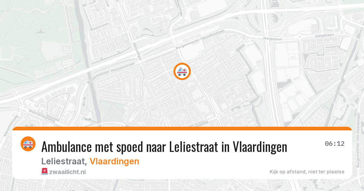Ambulance met spoed naar Leliestraat in Vlaardingen — 6 jun 2026