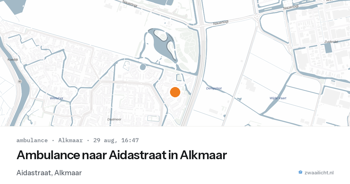 Ambulance naar Aidastraat in Alkmaar — 29 aug 2026