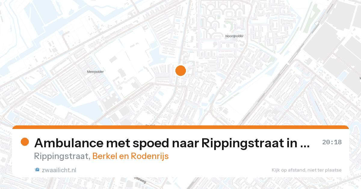 Ambulance met spoed naar Rippingstraat in Berkel en Rodenrijs — 27 aug 2026