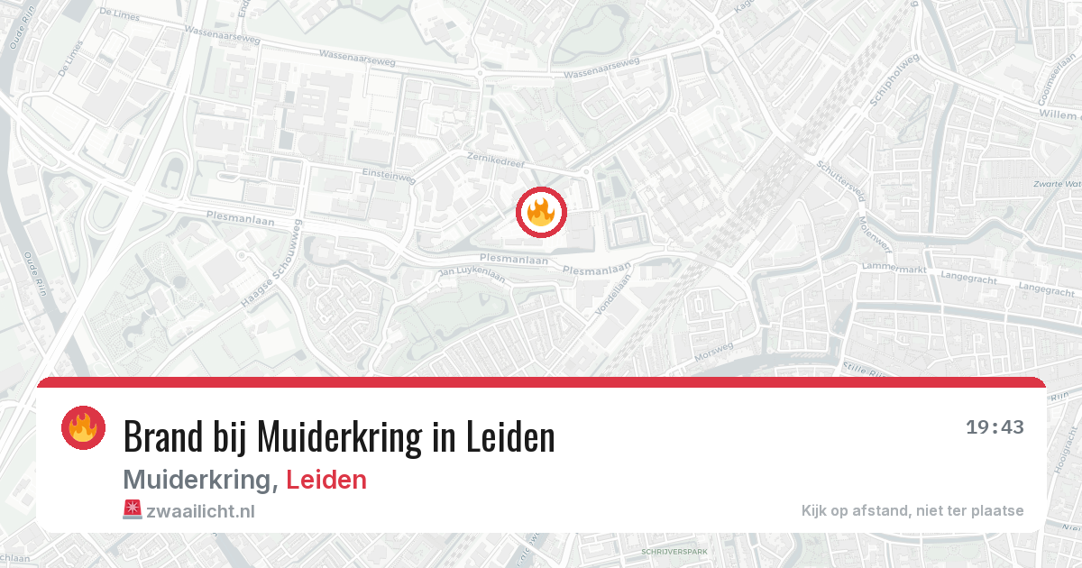 Brand bij Muiderkring in Leiden — 26 mrt 2026
