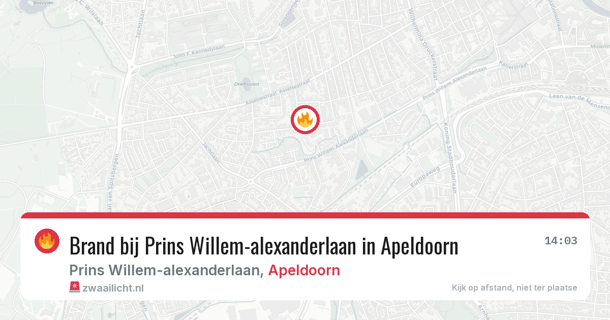 Brand bij Prins Willem-alexanderlaan in Apeldoorn — 23 mrt 2026