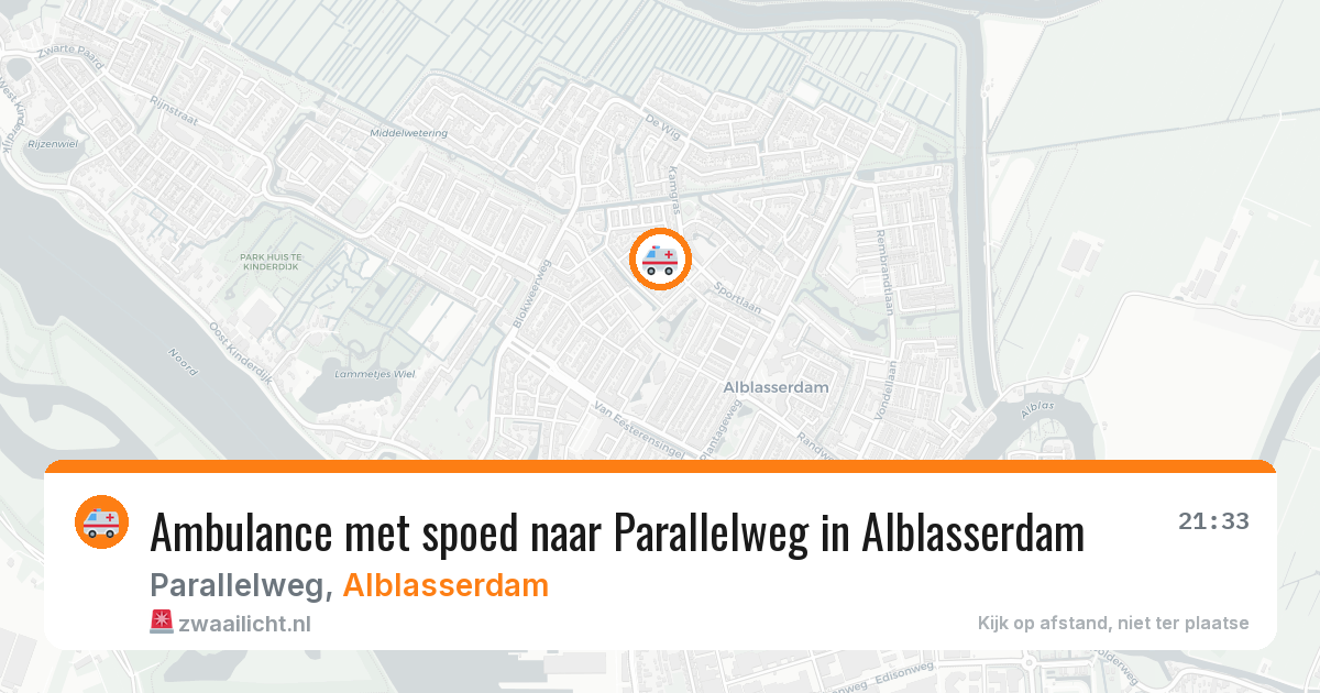 Ambulance met spoed naar Parallelweg in Alblasserdam — 12 feb 2026