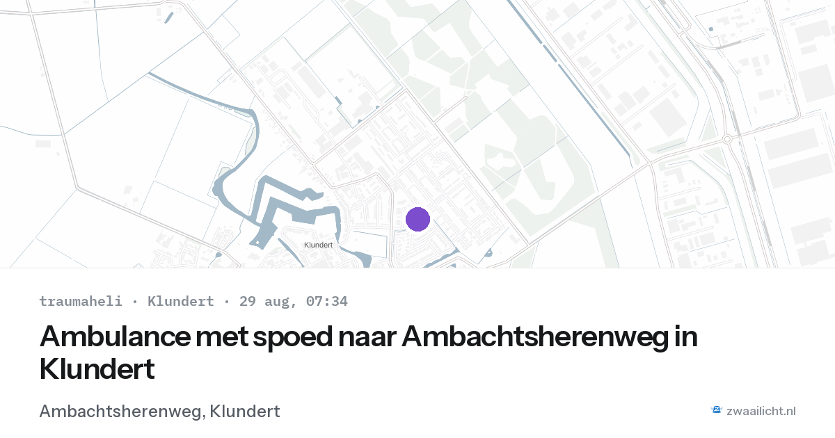 Ambulance met spoed naar Ambachtsherenweg in Klundert — 29 aug 2026