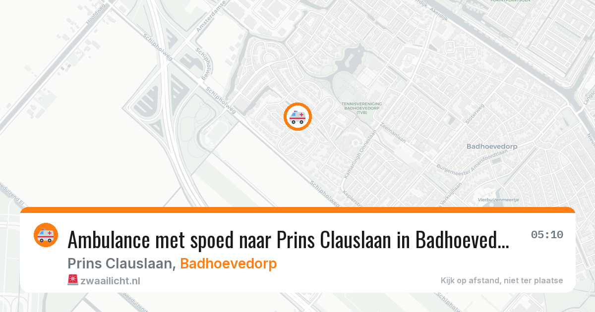 Ambulance met spoed naar Prins Clauslaan in Badhoevedorp — 31 jul 2026