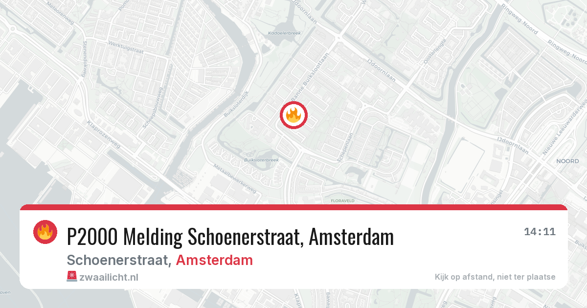 P2000 Melding Schoenerstraat, Amsterdam — 25 jun 2026
