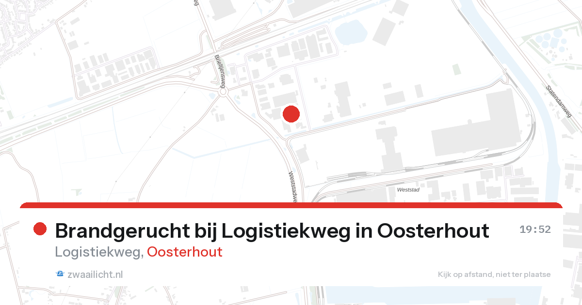 Brandgerucht bij Logistiekweg in Oosterhout — 9 mrt 2026