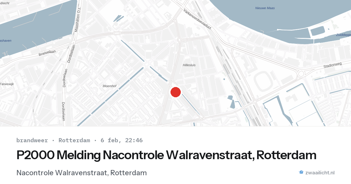P2000 Melding Nacontrole Walravenstraat, Rotterdam — 6 feb 2026