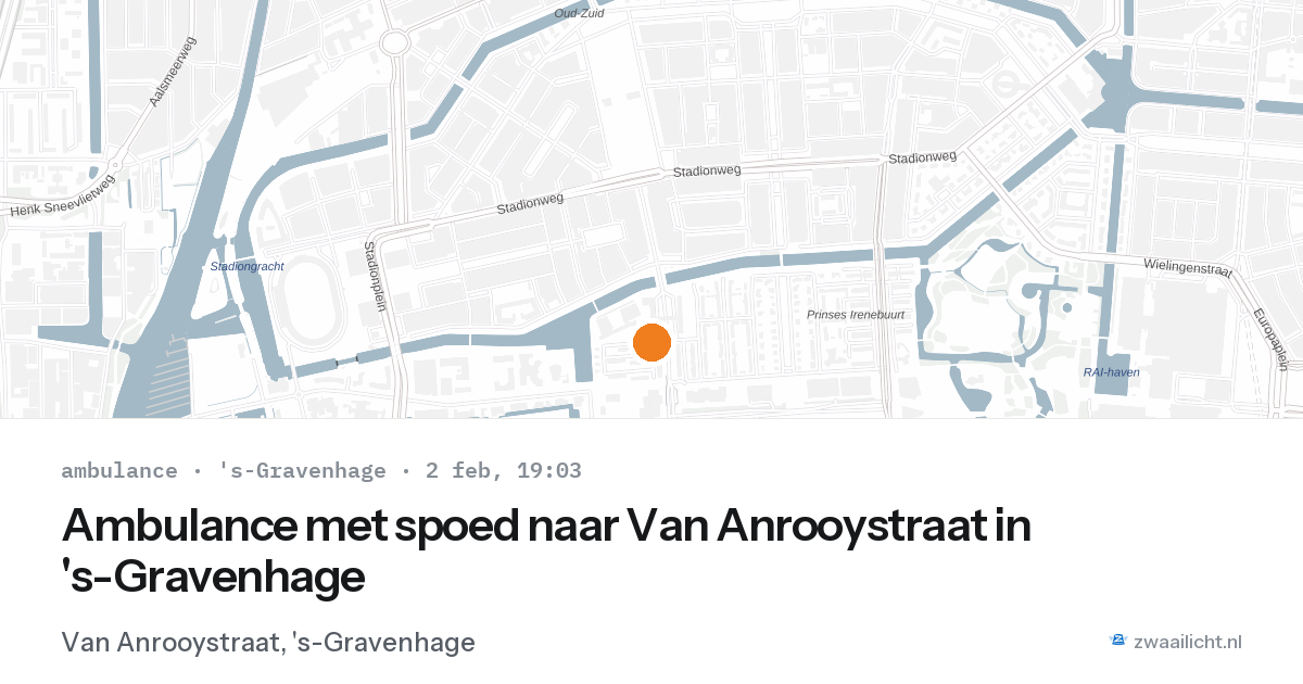 Ambulance met spoed naar Van Anrooystraat in 's-Gravenhage — 2 feb 2026