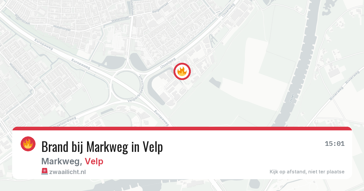 Brand bij Markweg in Velp — 27 jun 2026
